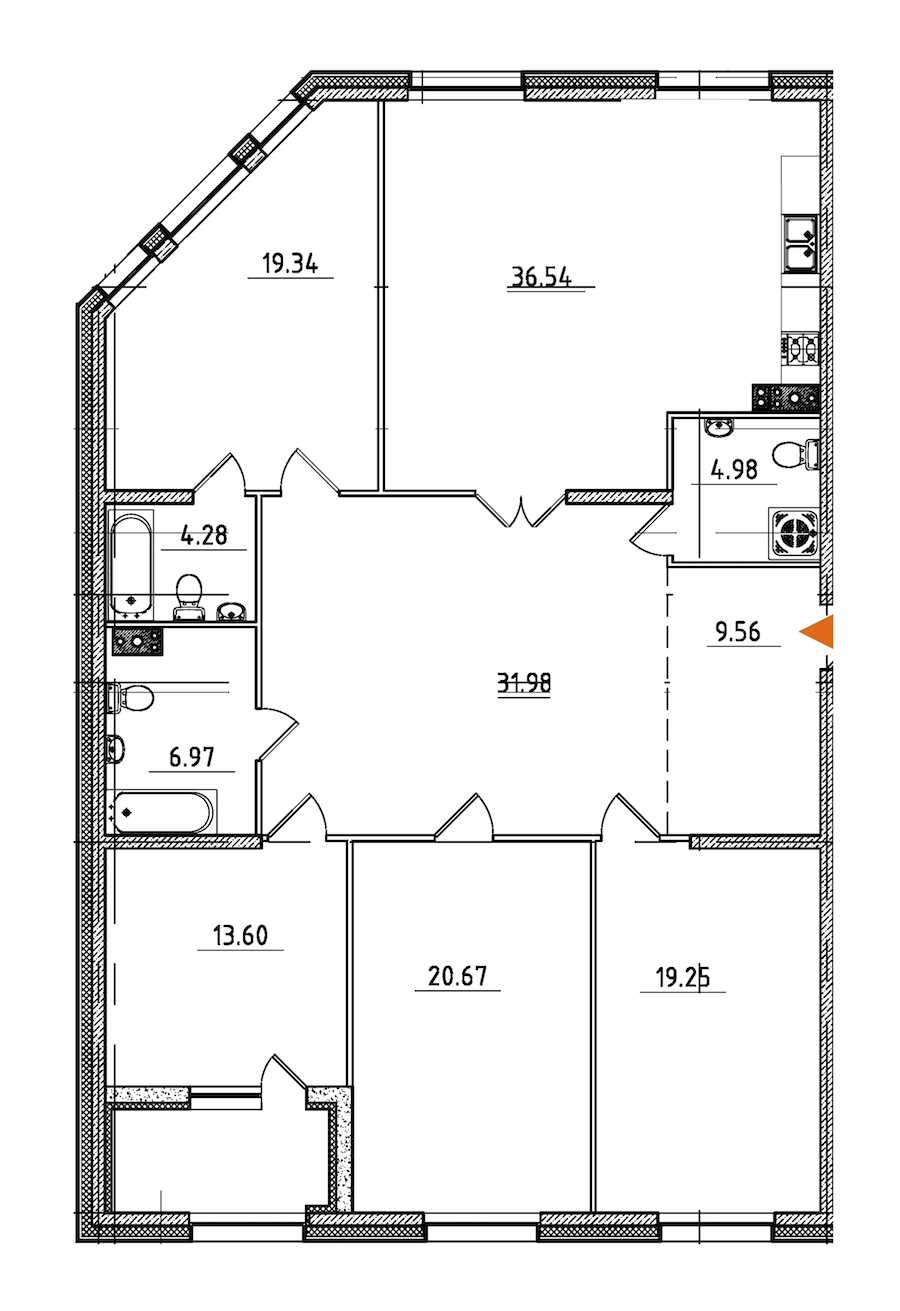 Четырехкомнатная квартира в : площадь 169.8 м2 , этаж: 3 – купить в Санкт-Петербурге